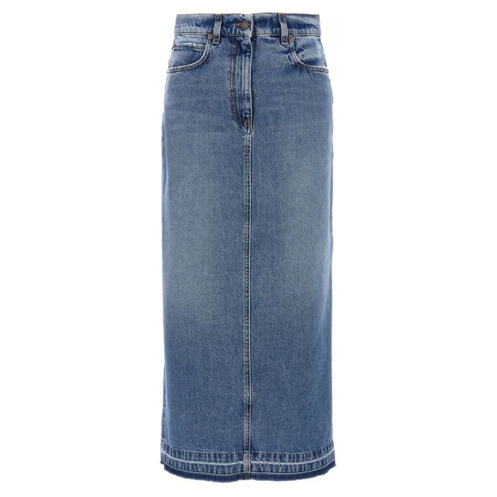 Fortela Blue Cotton Mini Women's Skirt